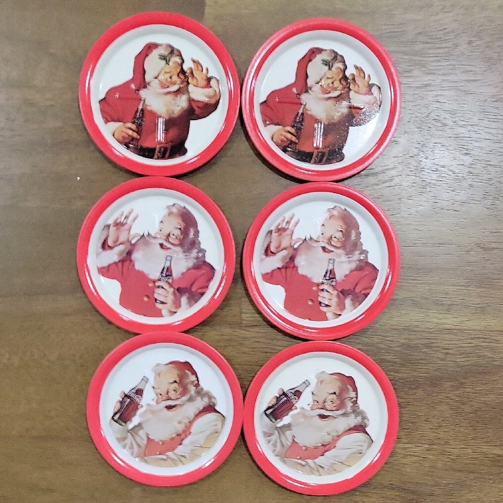 Vintage Santa Claus Coca-Cola Coasters Set (1983)